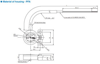 Mechanical Drawing - Nidec Components WL10 Liquid Leak Sensors